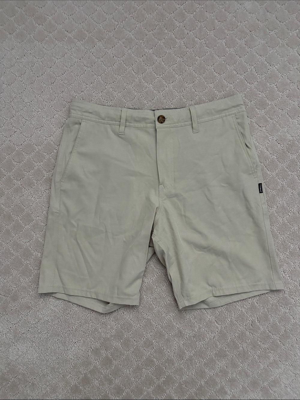 O'Neill Light Khaki Hybrid Flat Front Shorts 32 - Picture 1 of 3